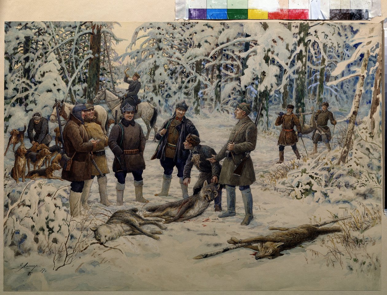 After a Successful Hunt by Ernest Ernestovich Lissner