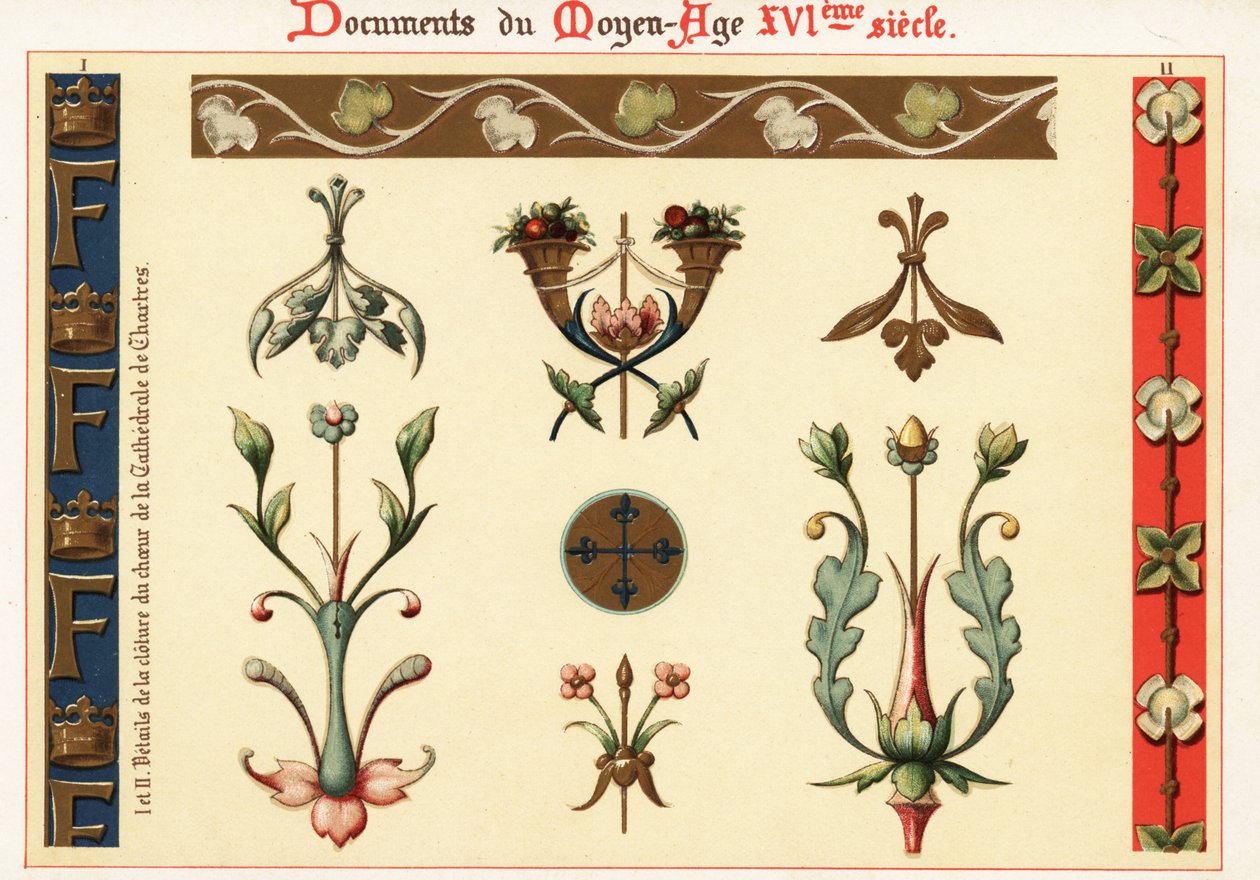 Design elements from architecture and manuscripts of the 16th century by Ernest Guillot