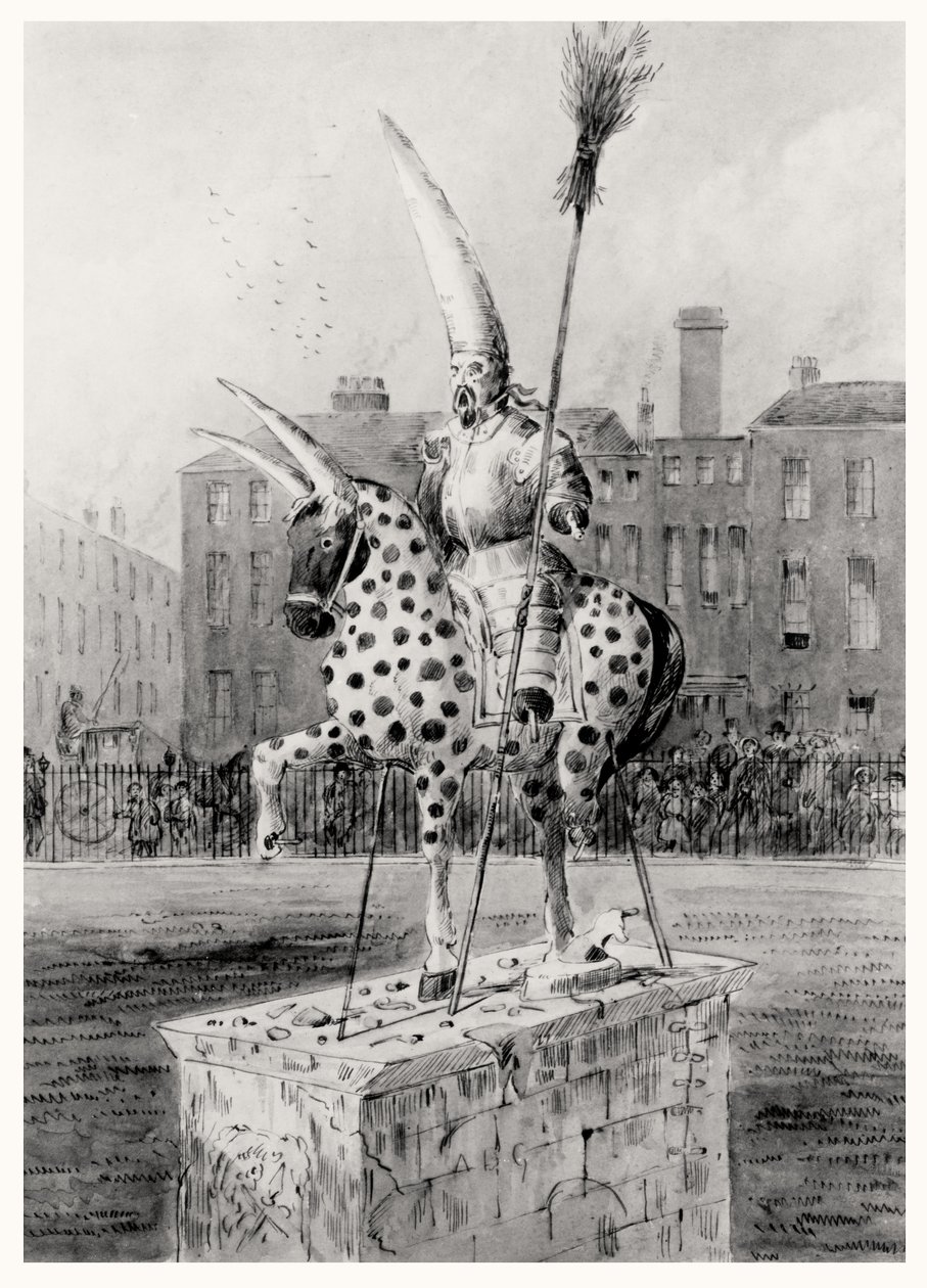 The Statue in Leicester Square, on Wednesday Morning 17th October 1866 by Ernest Henry Griset