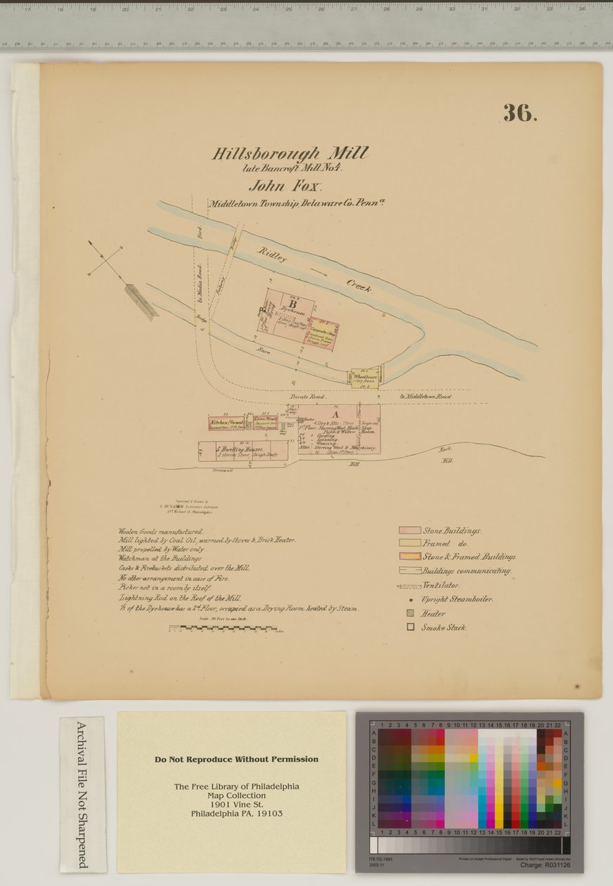 Plan for Hillsborough Mill, Middletown Township, Delware, illustration from 