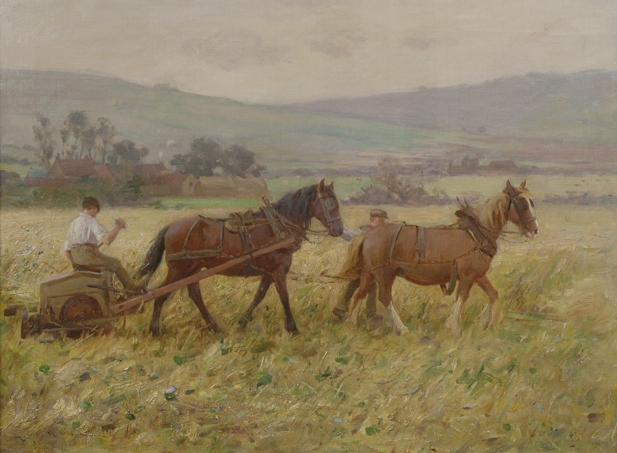 The Harvesting Team by Ernest Higgins Rigg: Fine art print