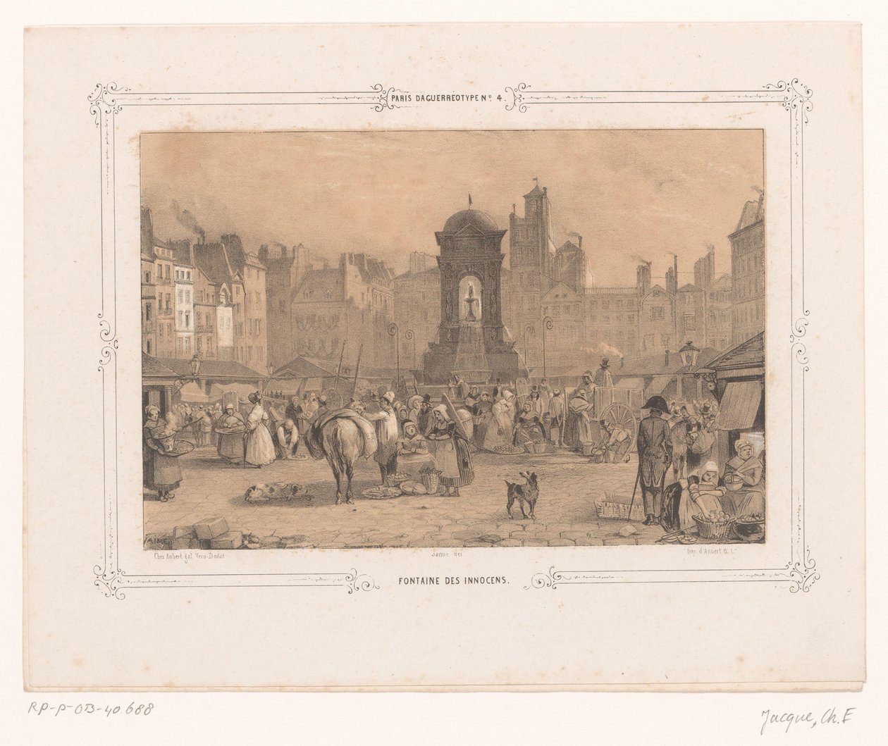 View of the Fontaine des Innocents in Paris by Ernest Jaime