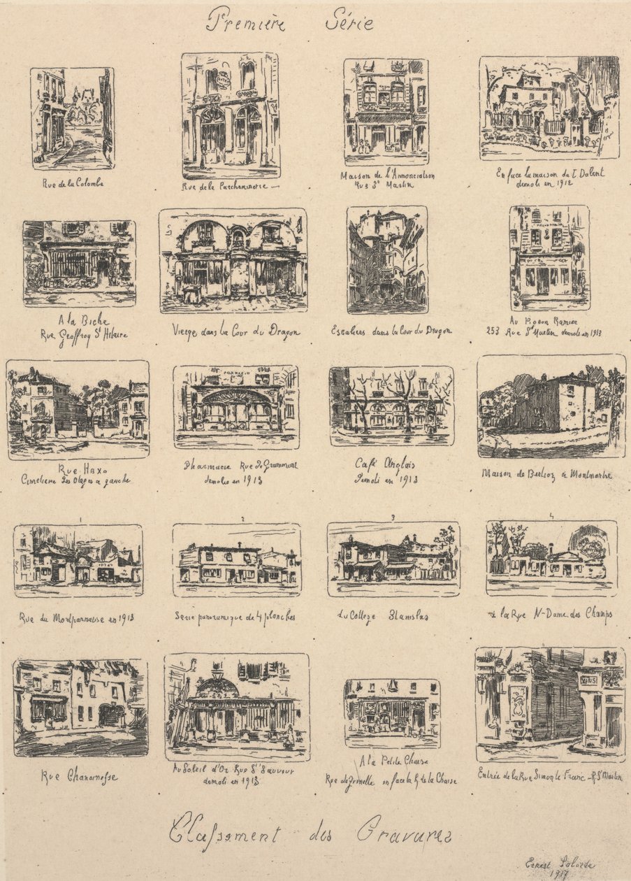 First Series, Classifications of Engravings by Ernest Laborde