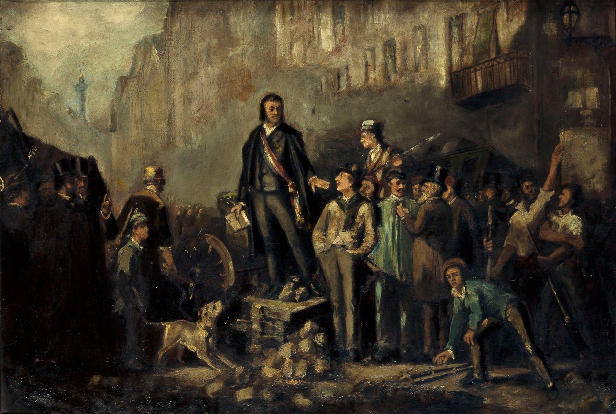 Alphonse Baudin (1811-51) on the barricade of Faubourg Saint-Antoine December 3 by Ernest Louis Pichio