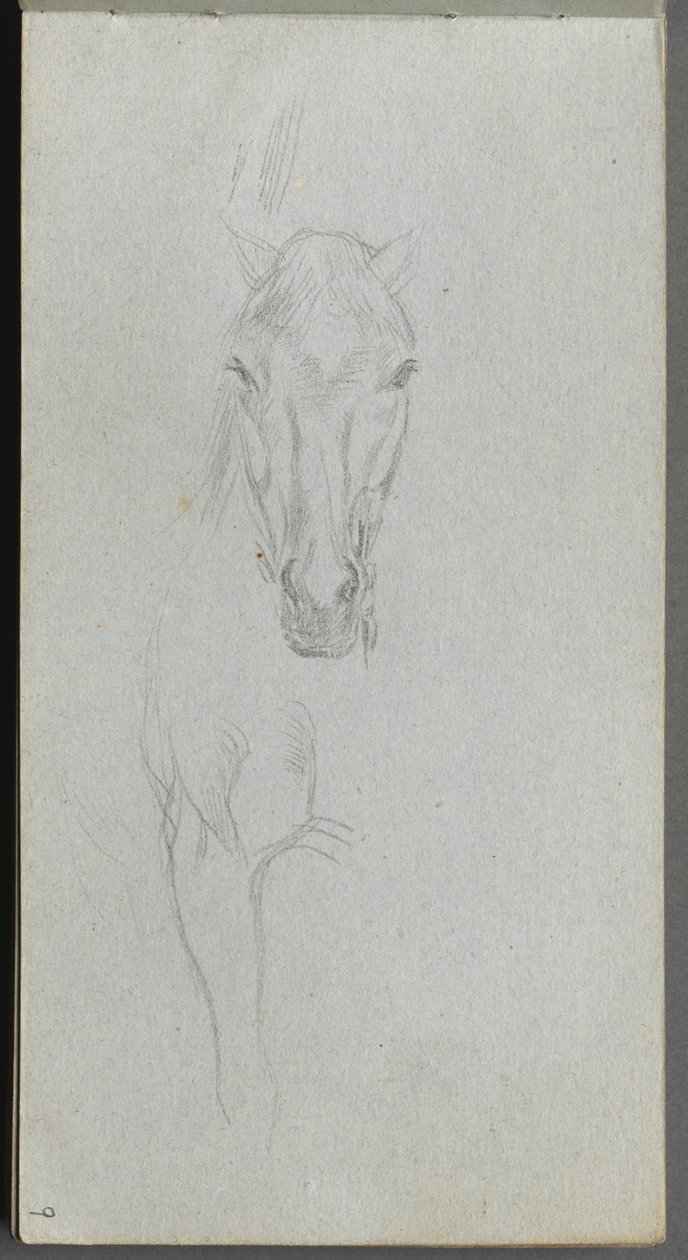 Sketchbook, page 09: Study of a Horse by Ernest Meissonier