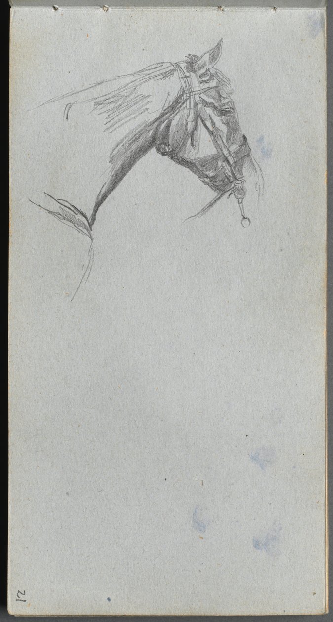 Sketchbook, page 21: Study of a Horse by Jean Louis Ernest Meissonier