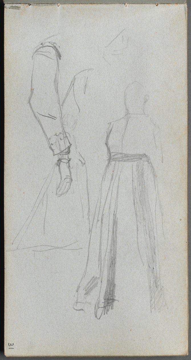 Sketchbook, page 31: Study of Figures by Ernest Meissonier