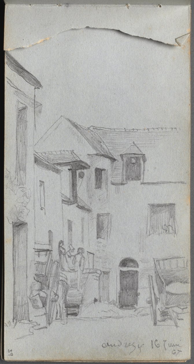 Sketchbook, Page 39: Street Scene by Ernest Meissonier