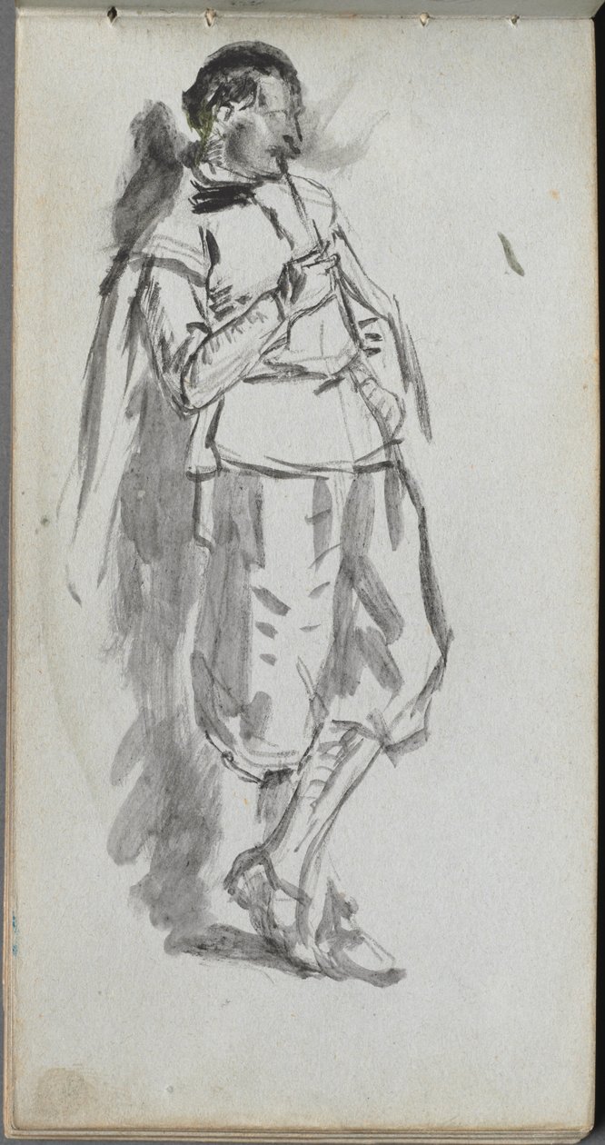 Sketchbook, page 46: Standing Male Figure by Ernest Meissonier