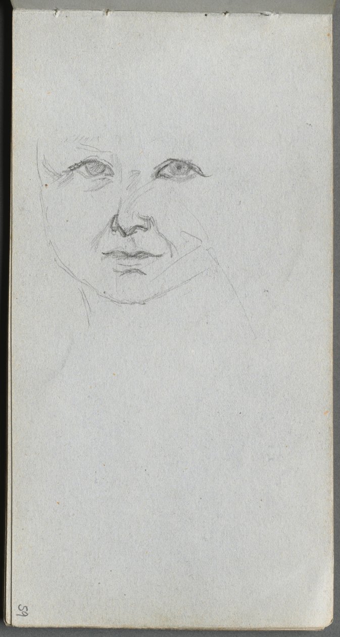 Sketchbook, Page 59: Study of a Face by Jean Louis Ernest Meissonier