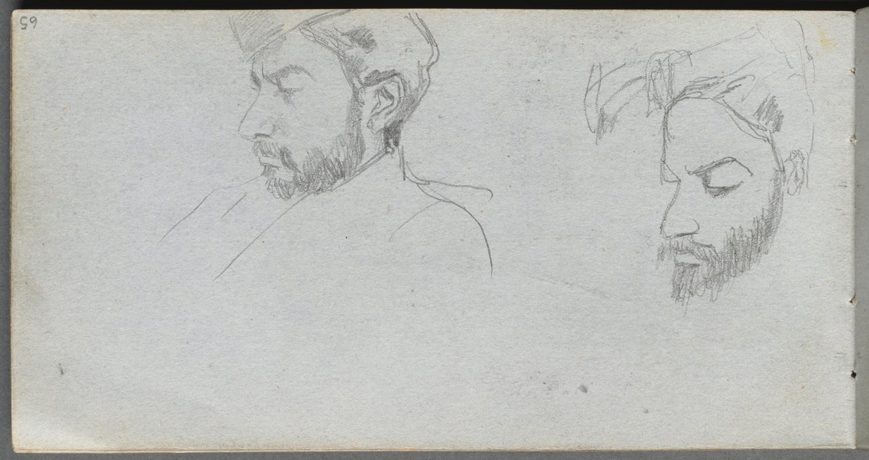 Sketchbook, Page 65: Study of Faces in Profile by Jean Louis Ernest Meissonier
