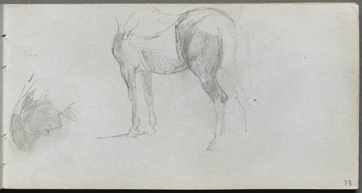 Sketchbook, page 73: Study of a Horse, Profile by Ernest Meissonier