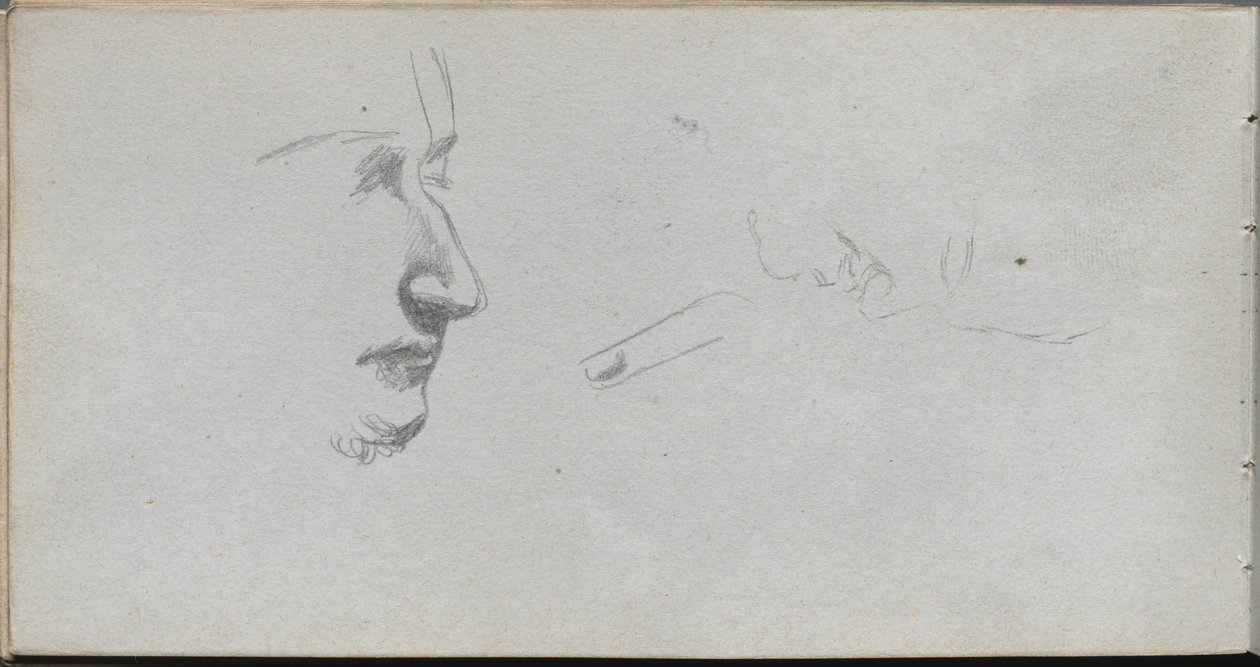Sketchbook, page 80: Study of Faces by Ernest Meissonier