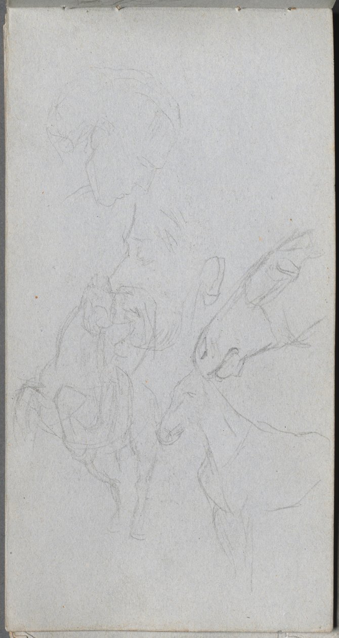 Sketchbook, Page 90: Study of Horses, Profiles by Jean Louis Ernest Meissonier