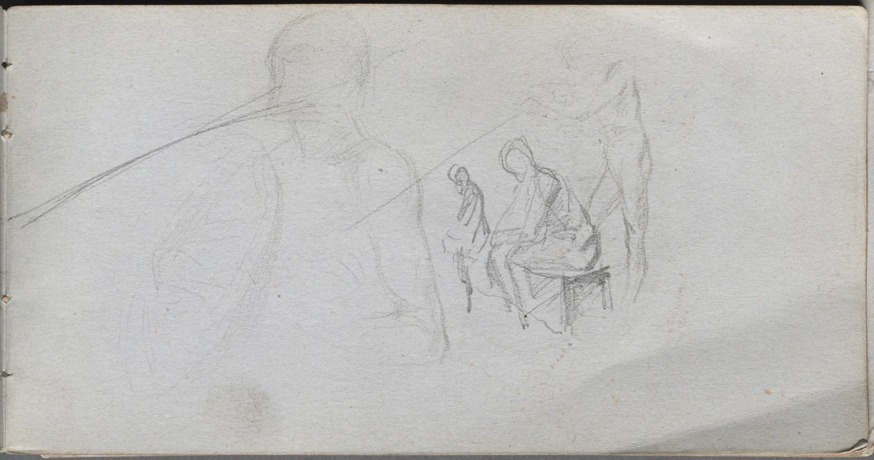 Sketchbook, page 98: Study of Figures by Ernest Meissonier