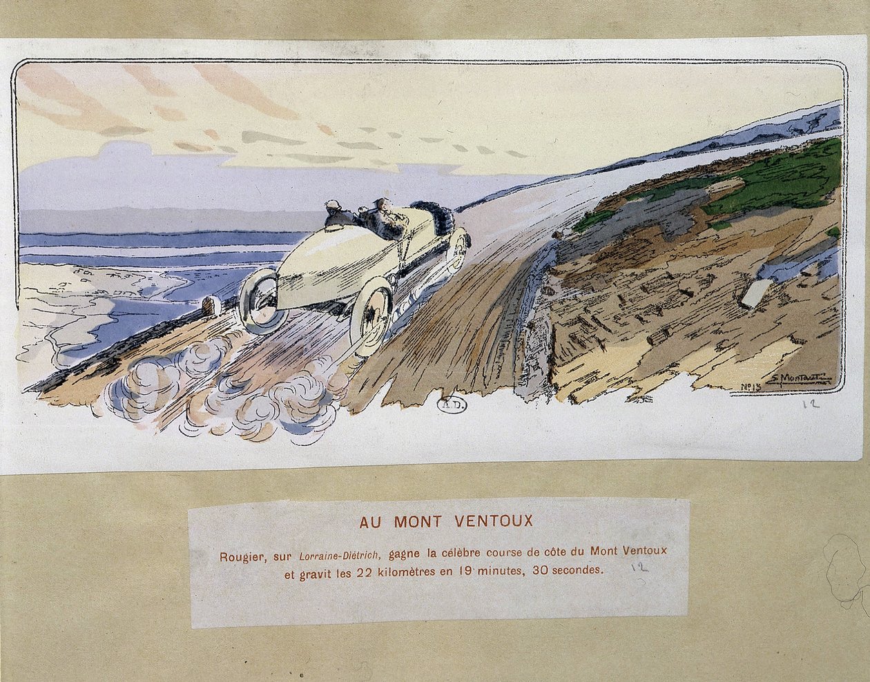 Racing: at Mont Ventoux - Drawing by Ernest Montaut by Ernest Montaut