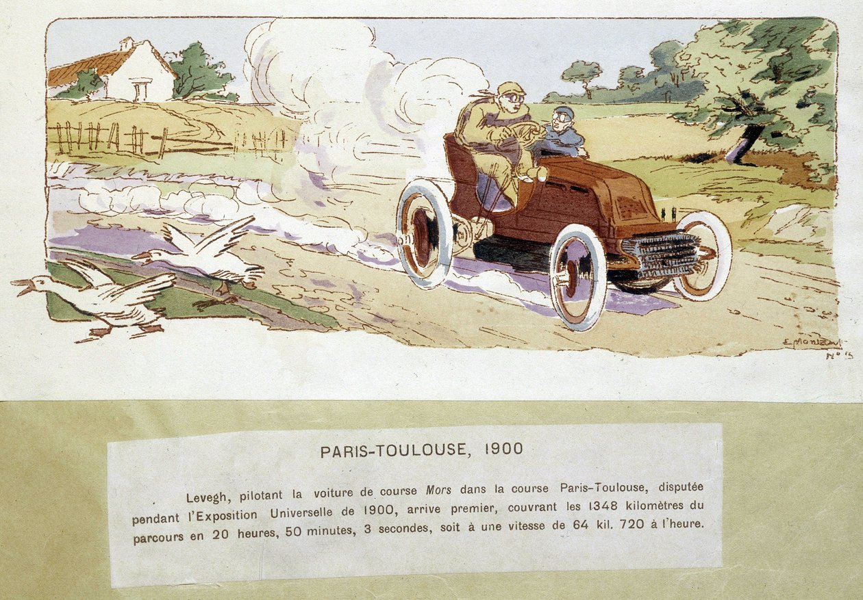 The Paris - Toulouse Race in 1900 by Ernest Montaut