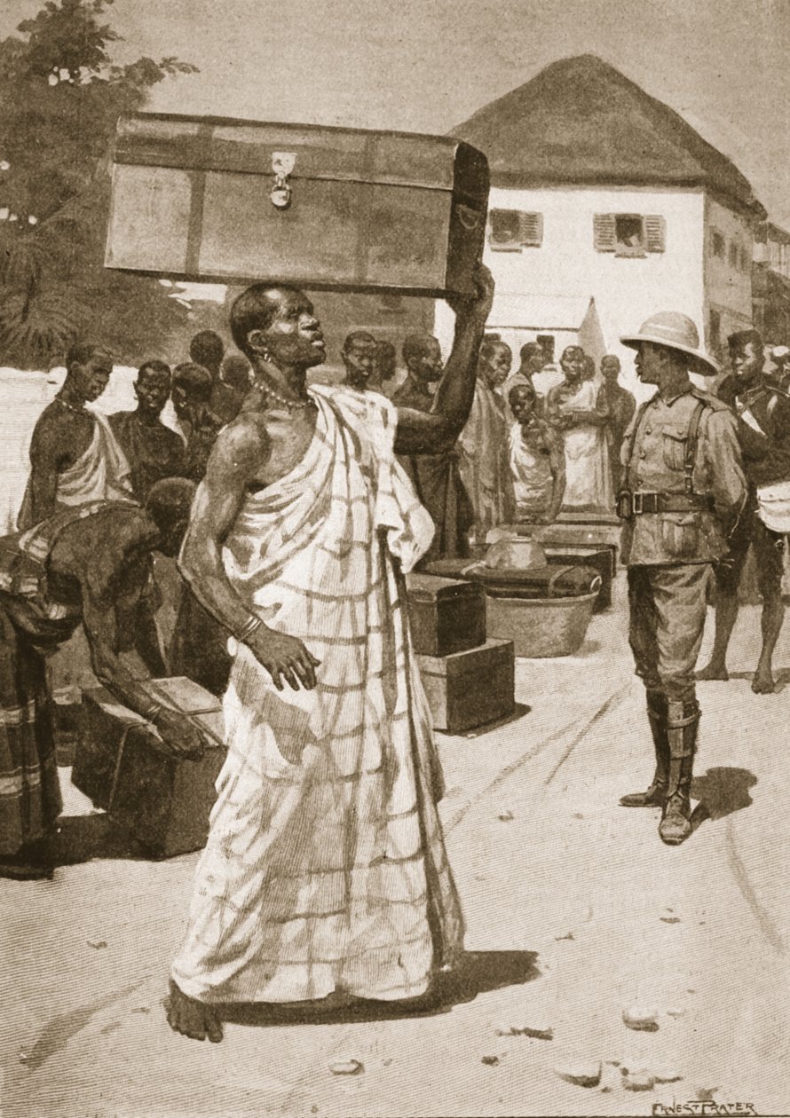 Carriers starting from Cape Coast Castle for Kumassi, illustration from 