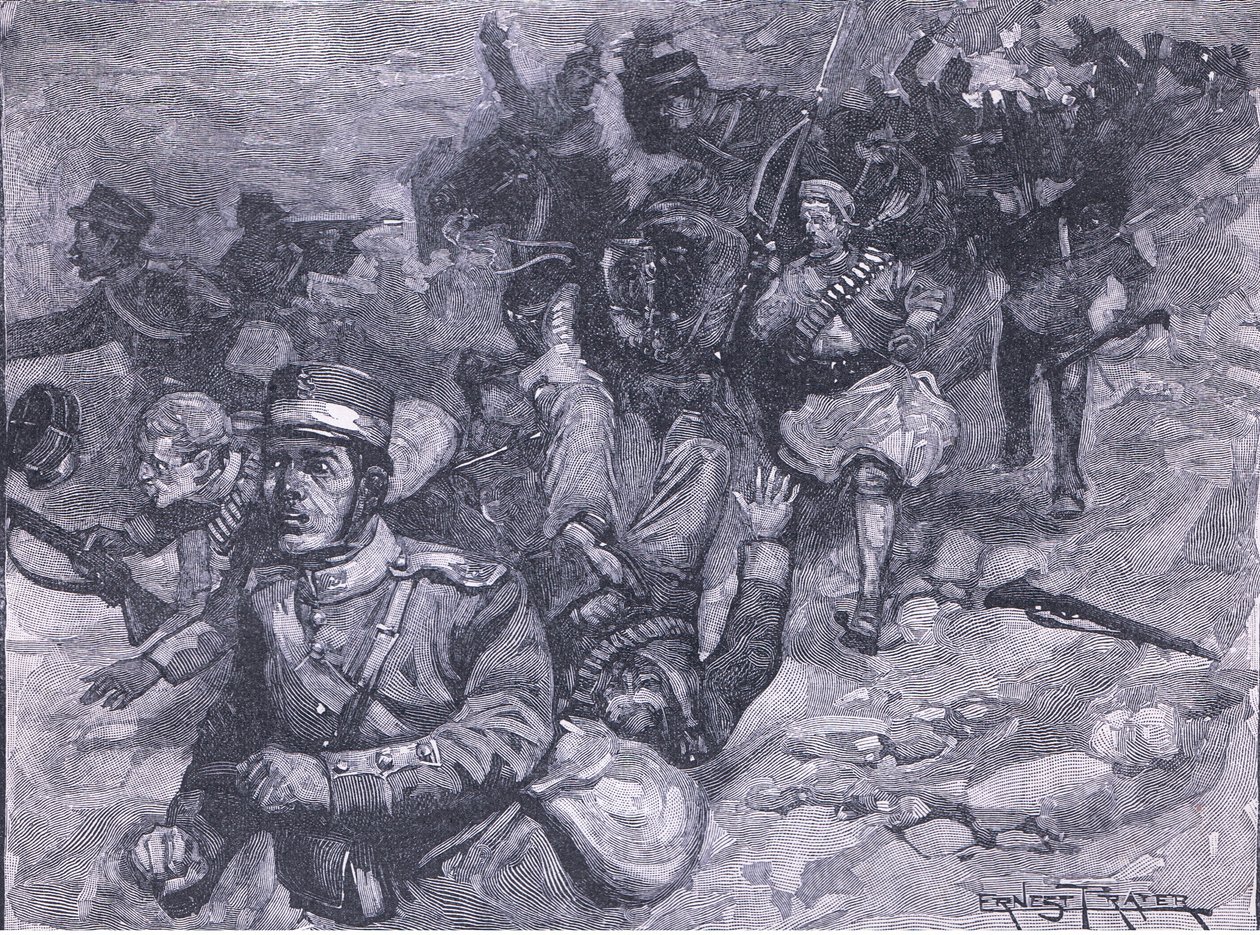 Flight of the Greeks at Larissa by Ernest Prater