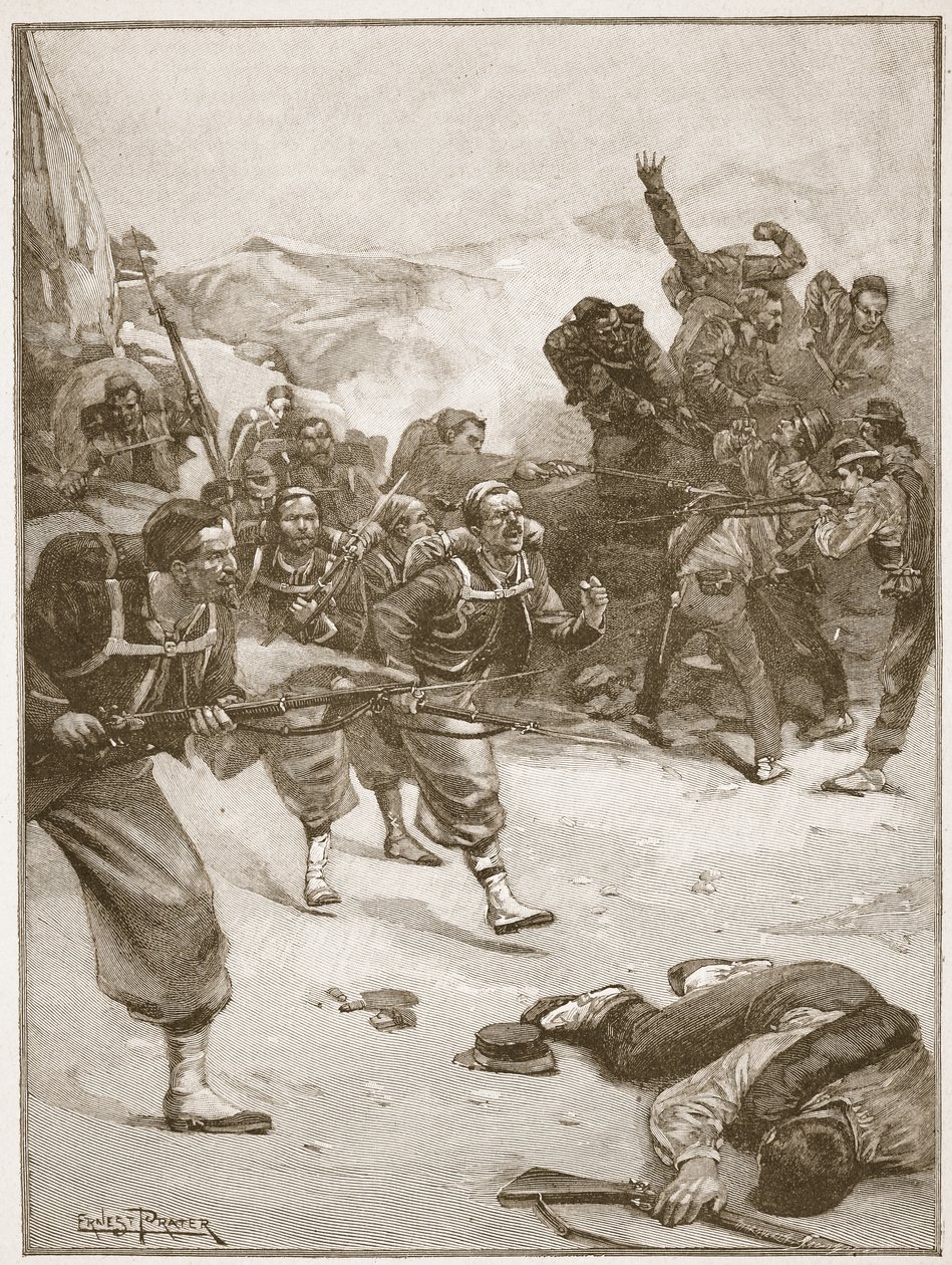 The Zouaves Took One of the Barricades by a Dashing Bayonet Charge, Illustration from 