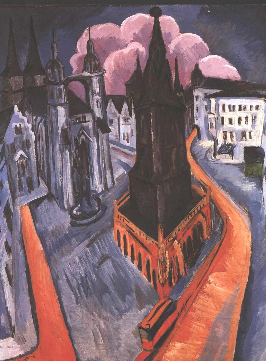 The Red Tower of Halle by Ernst Ludwig Kirchner