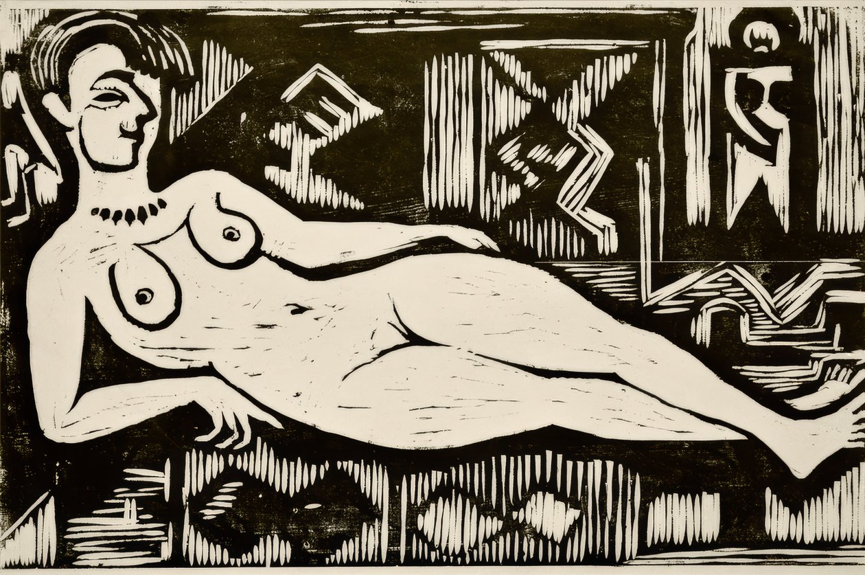 Large Reclining Nude by Ernst Ludwig Kirchner