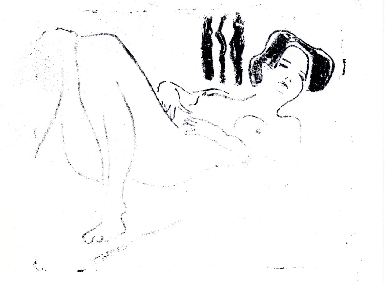 Reclining Female Nude by Ernst Ludwig Kirchner