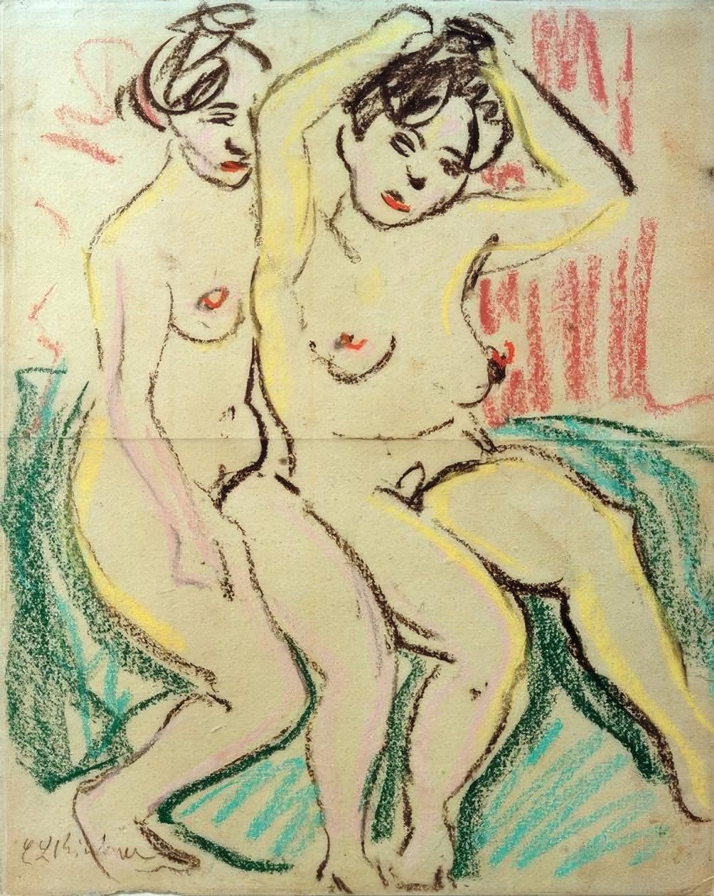 Two Seated Nudes by Ernst Ludwig Kirchner