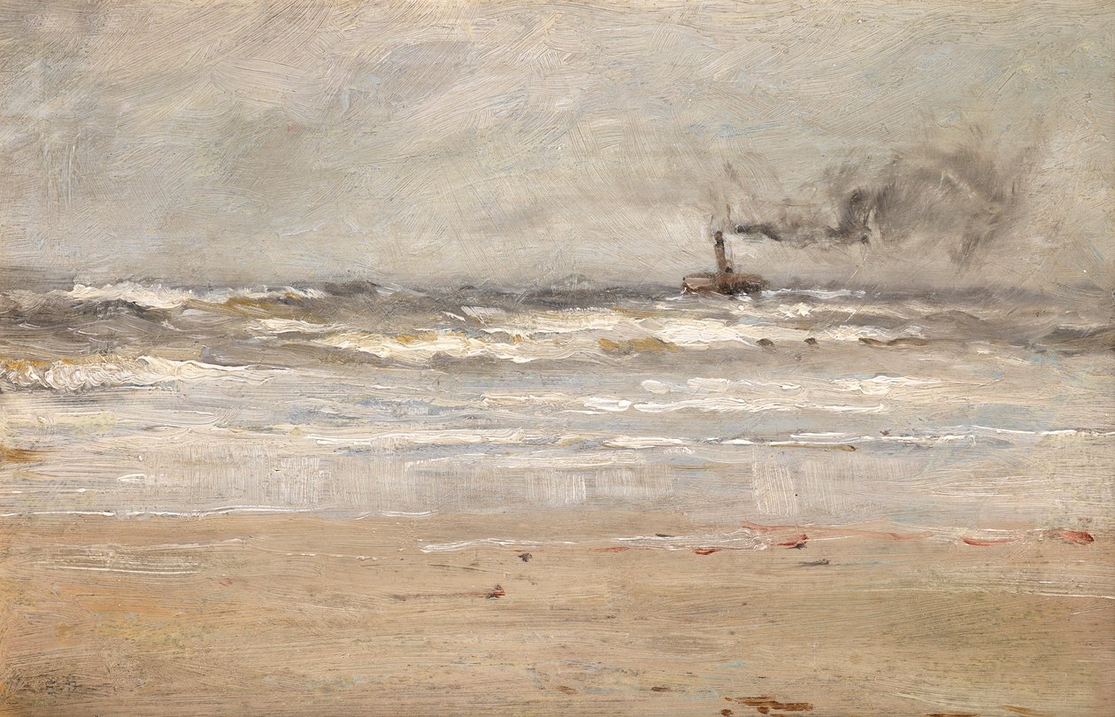 A Steamer in Dirty Weather by Ernst Dade