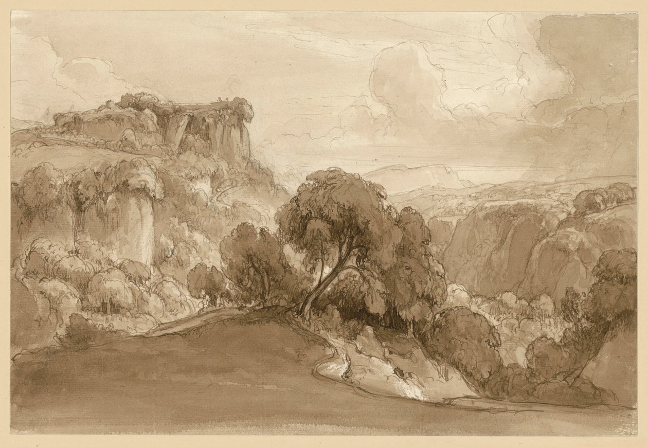 Wooded Italian Mountain Landscape by Ernst Fries