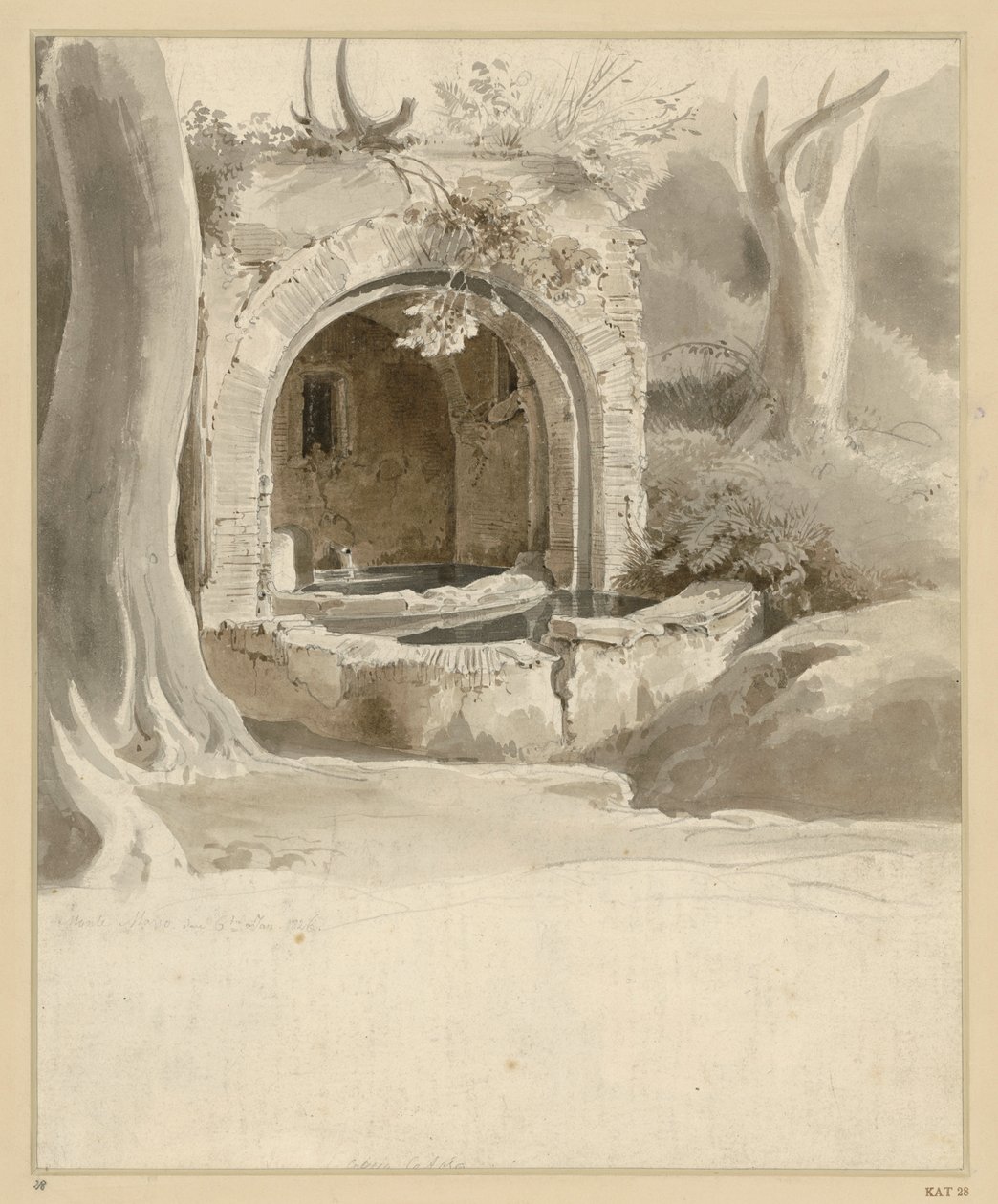 Fountain Niche at Monte Mario near Aqua Acetosa by Ernst Fries