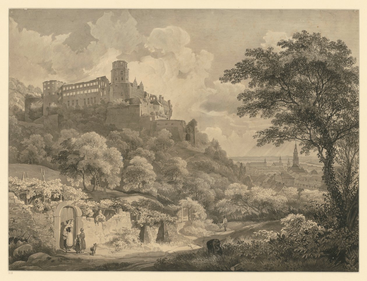 Heidelberg. View of the Castle by Ernst Fries