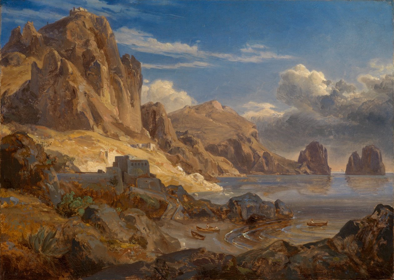 Coast at Capri with View of the Faraglioni by Ernst Fries