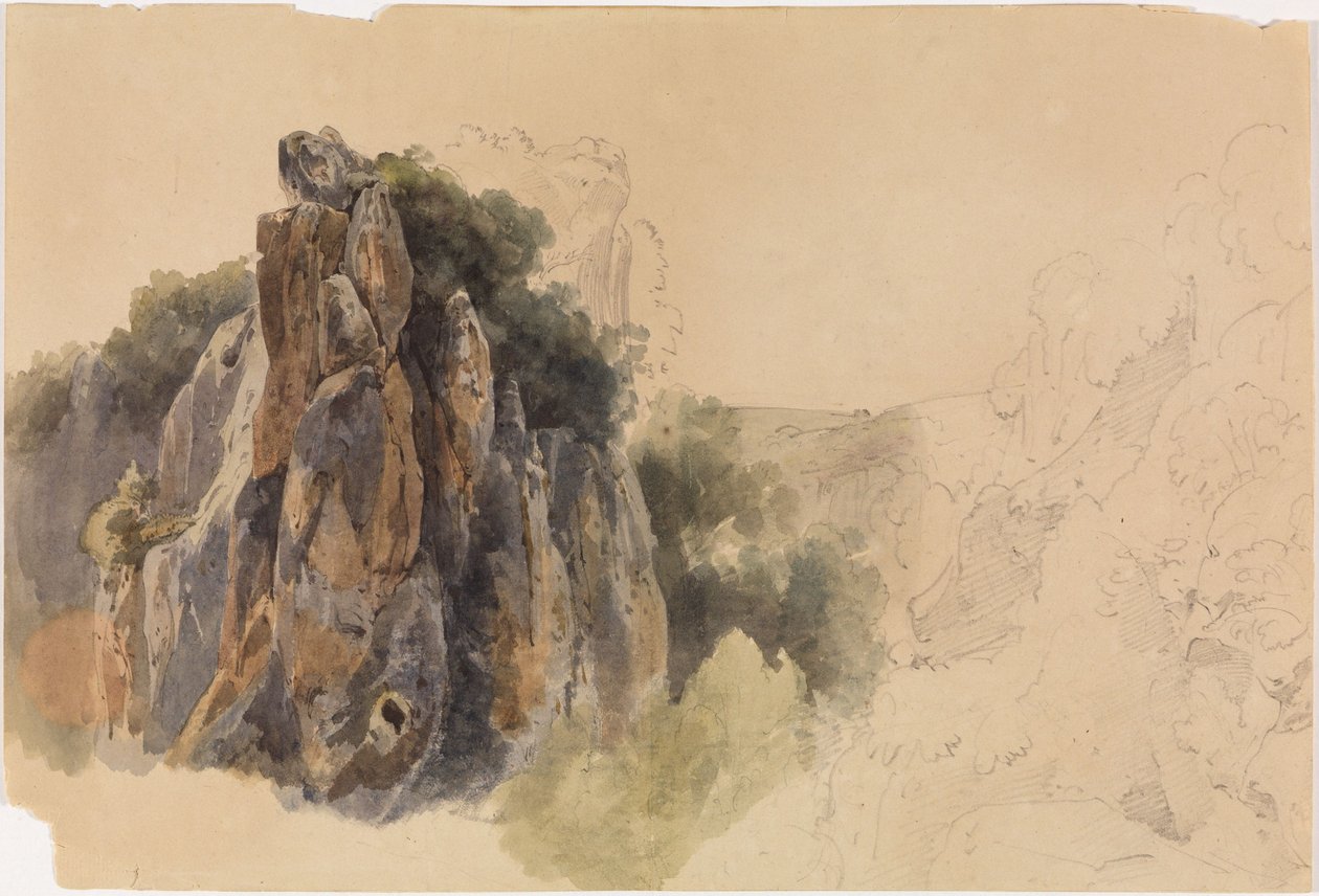 Landscape Study with Rocks by Ernst Fries