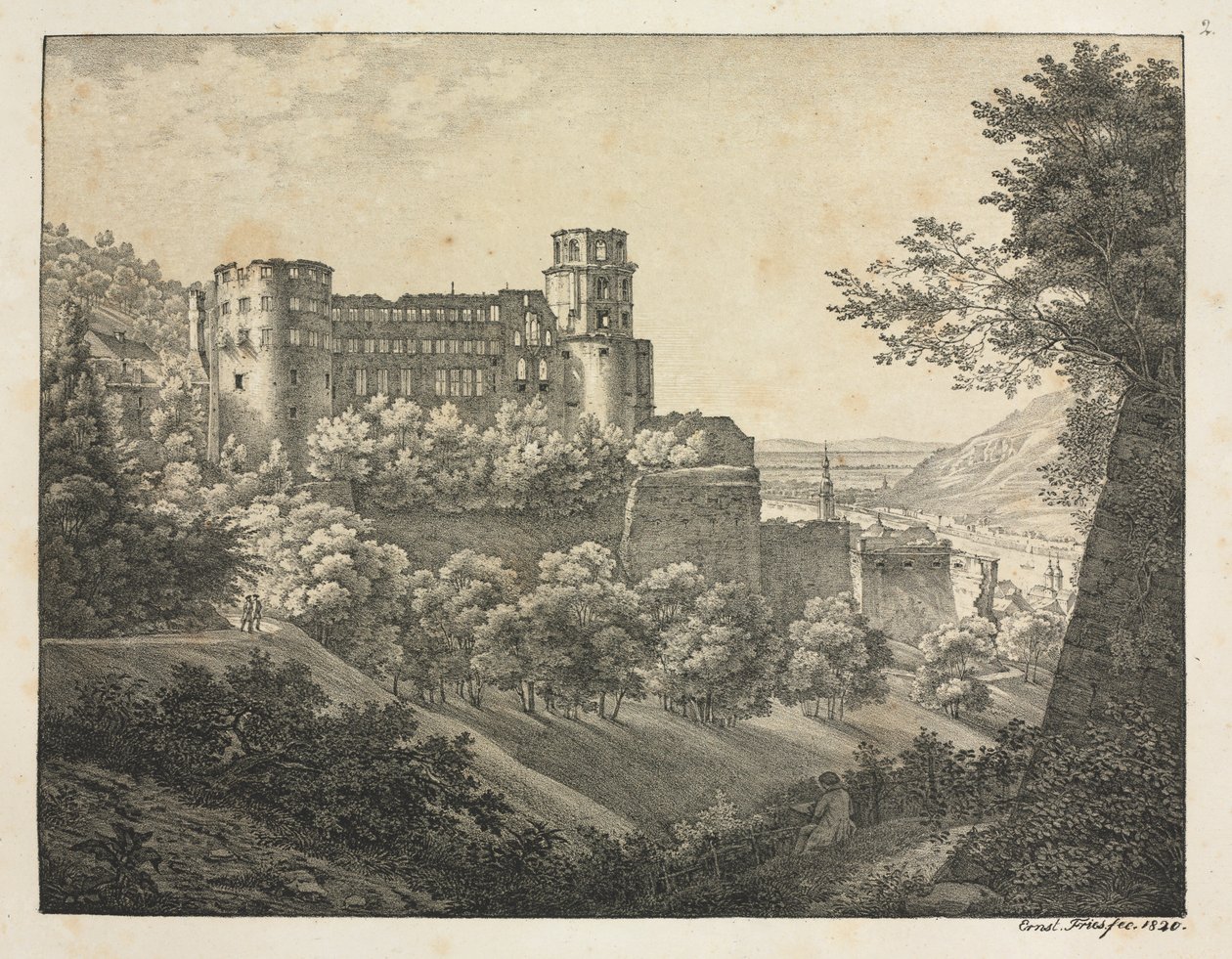 Six Views of Heidelberg Castle: Towards Northeast by Ernst Fries