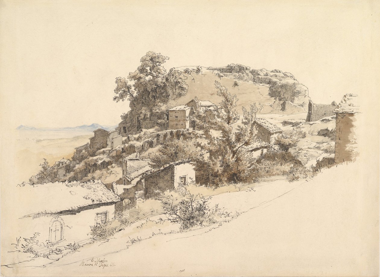Roman Landscape near Rocca di Papa by Ernst Furchtegott Mohn