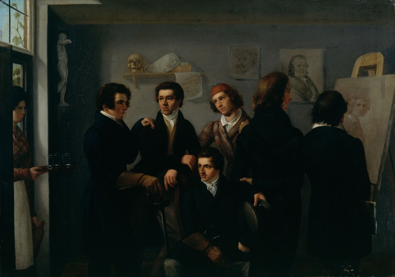 Portrait Group of Young Artists by Ernst Hampe