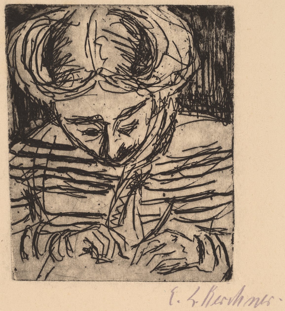 Young Girl Drawing by Ernst Ludwig Kirchner