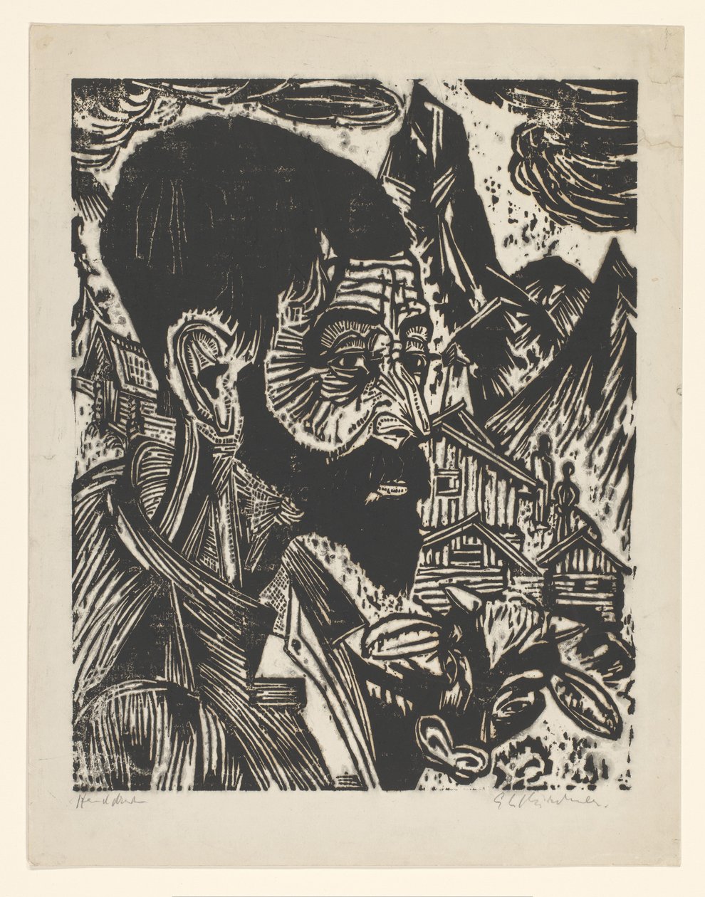 Sennkopf (Martin Schmied) by Ernst Ludwig Kirchner (signed by artist)