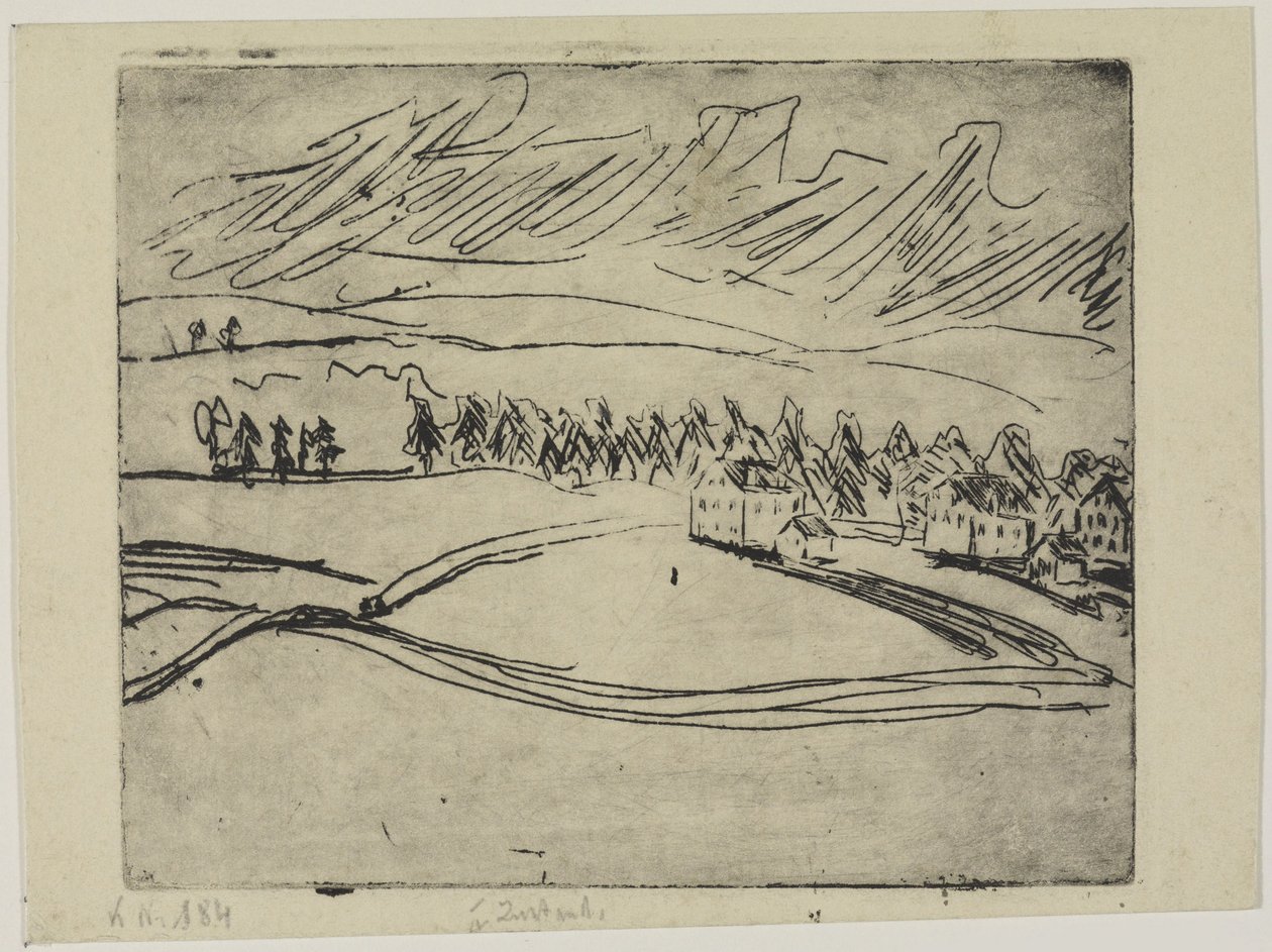 Fields and Houses in the Ore Mountains by Ernst Ludwig Kirchner