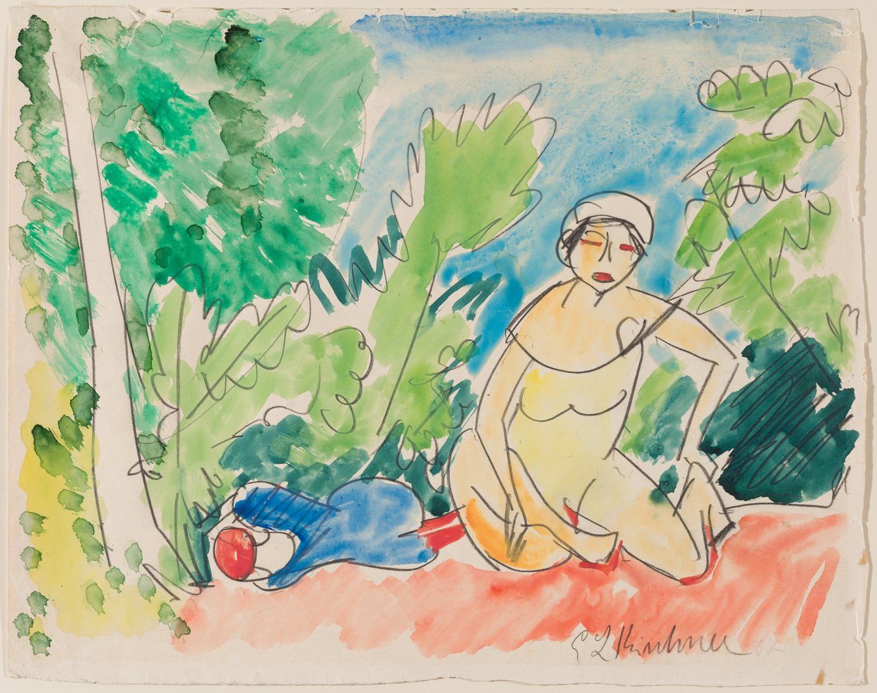 Bathers at the Lake by Ernst Ludwig Kirchner