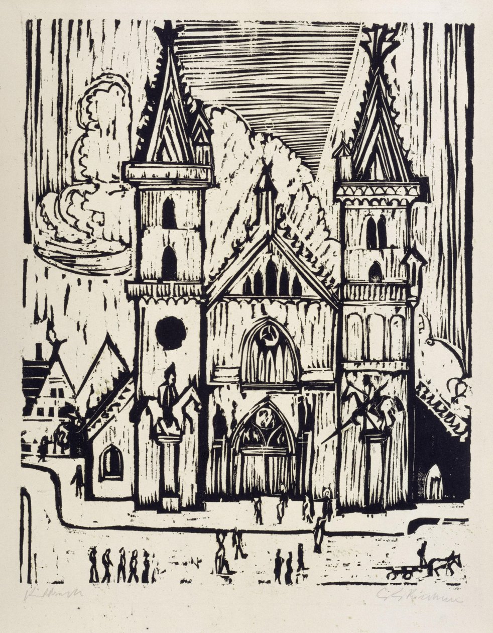 Basel Minster by Ernst Ludwig Kirchner