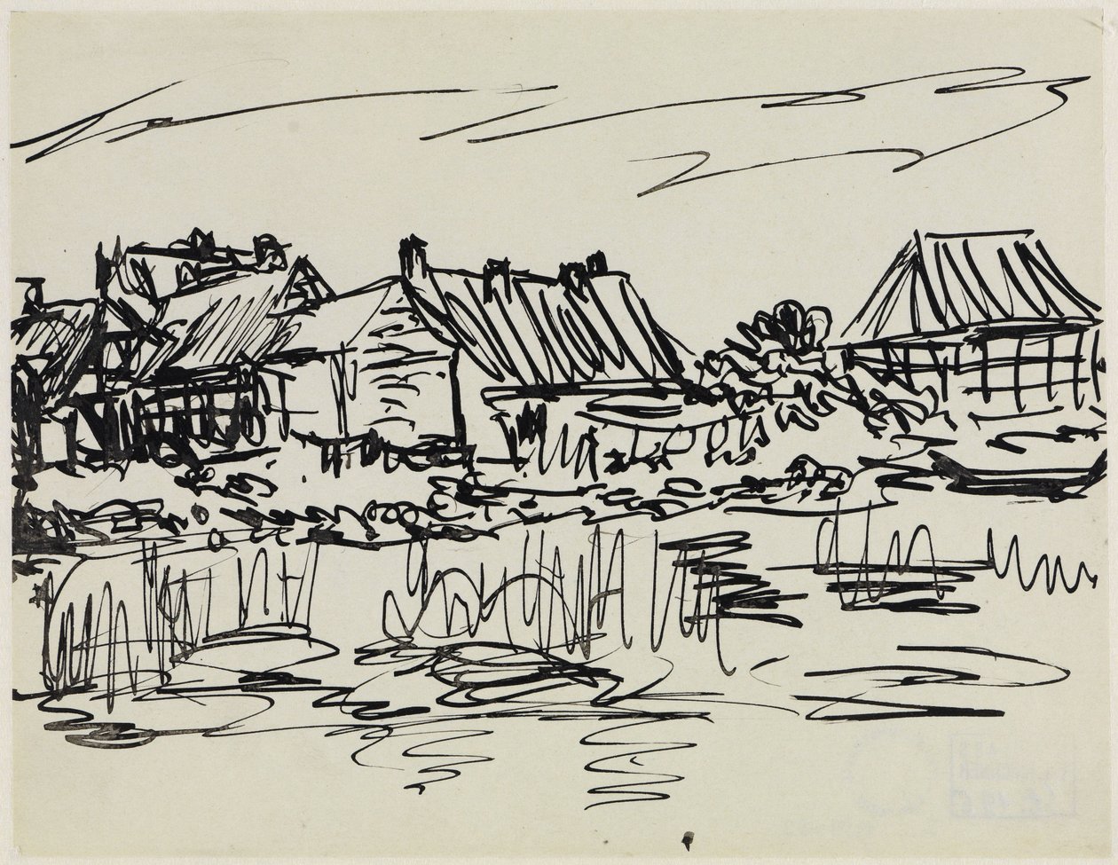 Farmhouses by the Water (Fehmarn) by Ernst Ludwig Kirchner