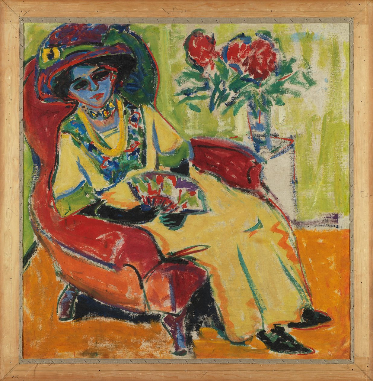 Portrait of Dodo (Seated Lady) (reverse: Masquerade Ball) by Ernst Ludwig Kirchner