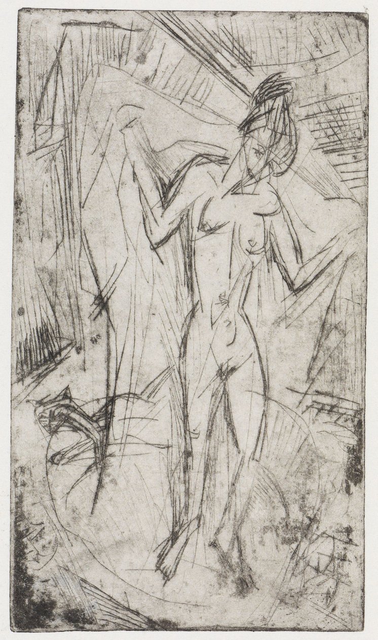 The Dance Among the Women/Bathing with Cat by Ernst Ludwig Kirchner