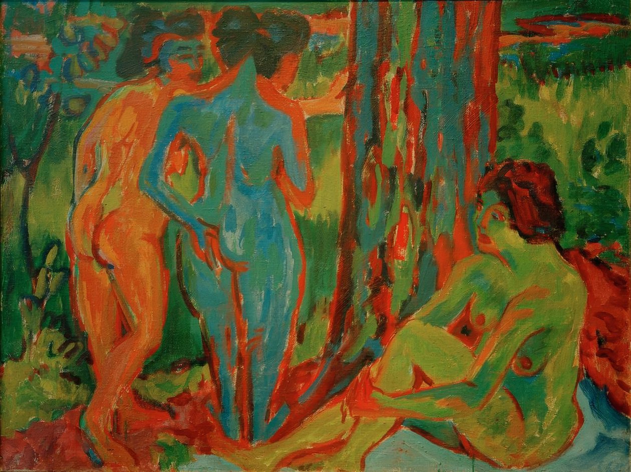 Three Nudes in the Forest by Ernst Ludwig Kirchner