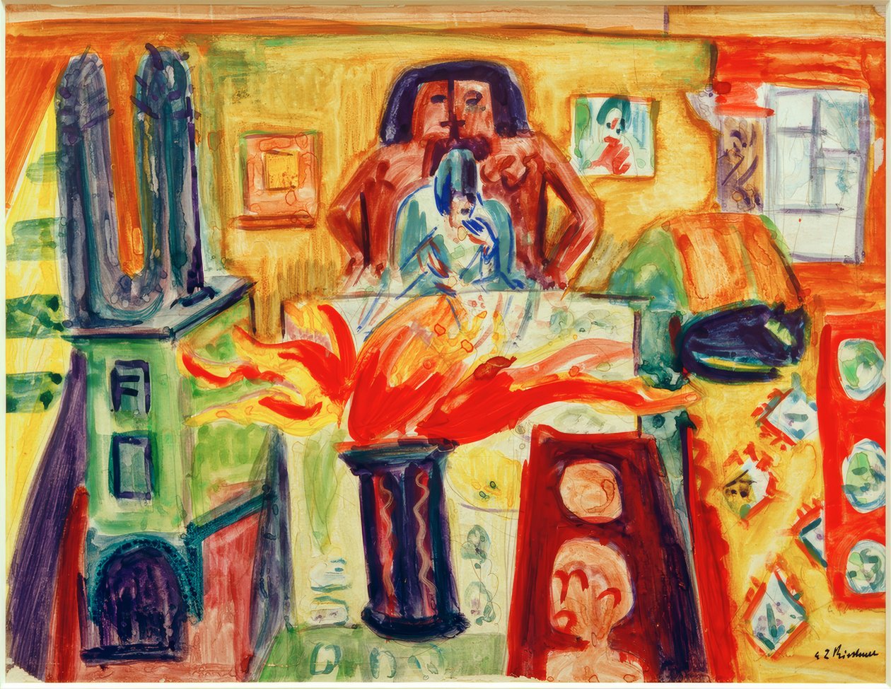 Interior with Tulips by Ernst Ludwig Kirchner