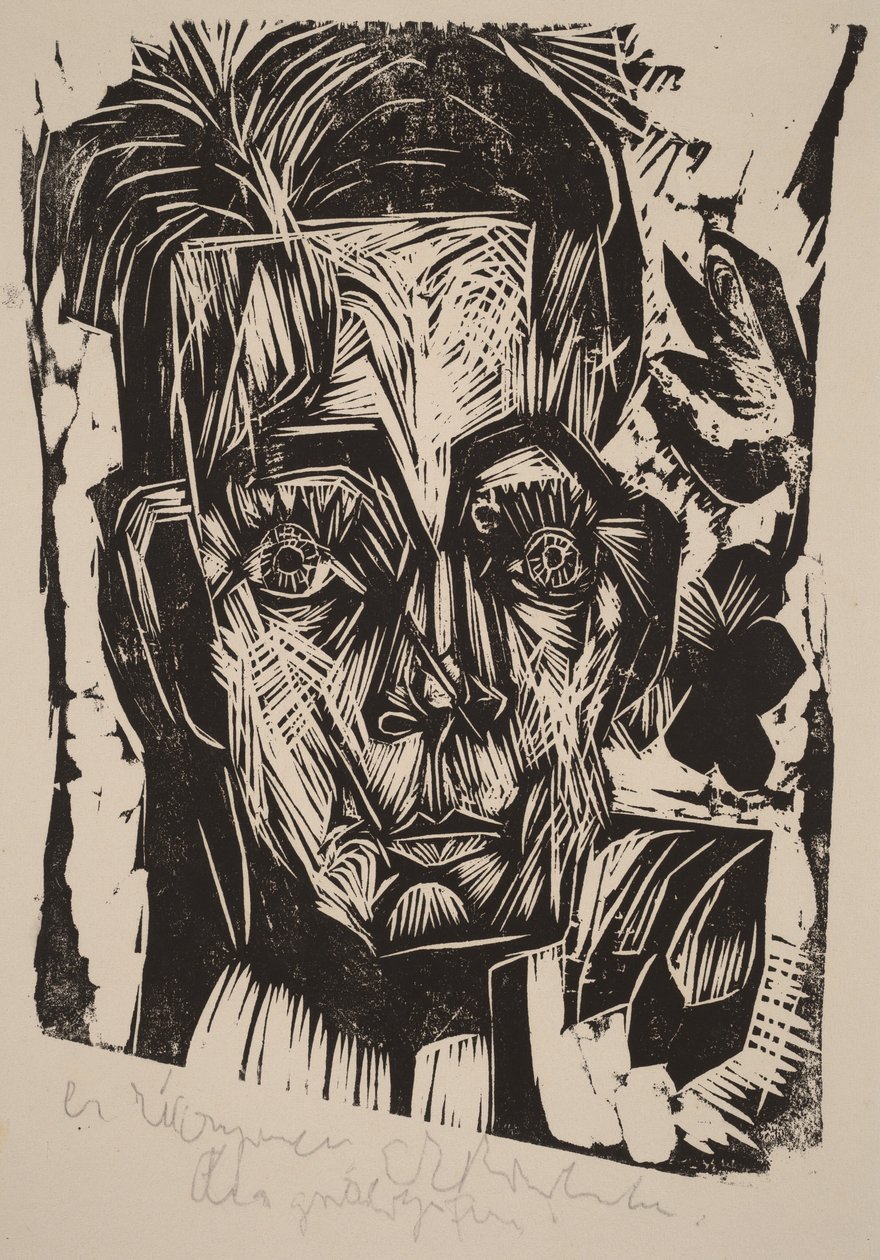 Head of Dr. Robert Binswanger (The Student) by Ernst Ludwig Kirchner