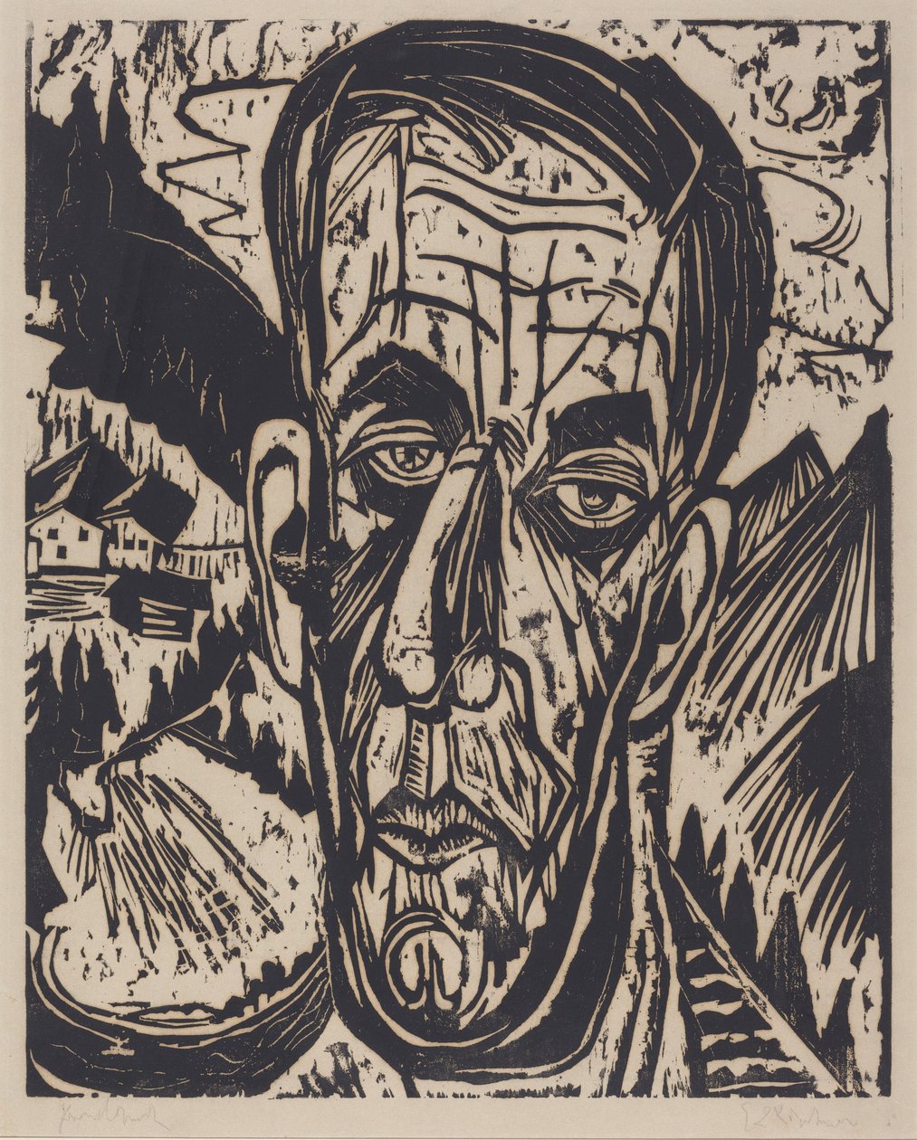 Head of van de Velde, Bright by Ernst Ludwig Kirchner