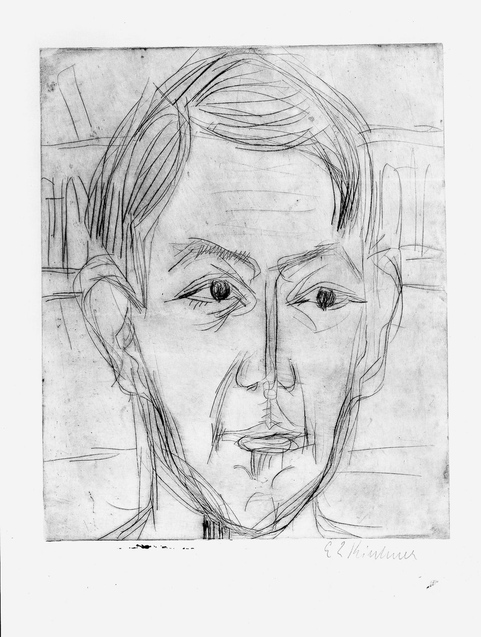 Head of a Young Man (Dr. Hans Bütow) by Ernst Ludwig Kirchner